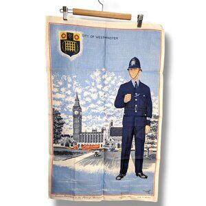 Vintage Pure Linen City of Westminster Made in Ireland London Policeman